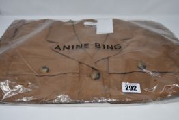 One as new Anine Bing Kaiden Belted Utility Dress In Brown size M (A-02-1009-250).