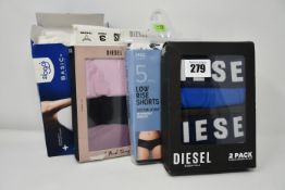 One as new Diesel Classic Boxer brief size L (pack of 2). One as new Diesel Thong size XS (pack of