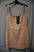 One as new David Koma Crystal Strap Crepe Mini Dress size 14.