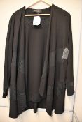 An as new Beige black two piece long sleeved cardigan and short sleeved under t-shirt top (Size 18