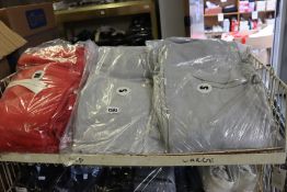 Twenty as new grey hoodies (All S) and five red hoodies (All M).