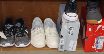 A pair of Wilson Kaos devo trainers (UK 9), Converse CTAS Pro Hi (UK 8.5) and two pairs of Reebok