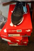 Three pair of as new Puma R78 trainers (UK 8.5, 9.5, 10.5).
