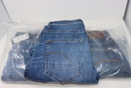 Four pairs of as new G-Star Raw jeans (3 x W30/L30, 1 x W30/L32).