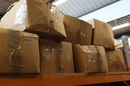 Seven boxes of assorted as new branded clothing and related items.