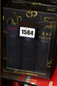 Three boxed as new Ted baker 3 cotton stretch boxer gift sets (Size: Large).