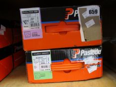 One Paslode 141076 3.1 x 90mm Bright round smooth shank nails x 2200 and one 141185 3.4 x 35mm