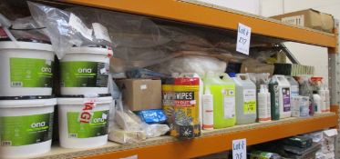 A large quantity of miscellaneous cleaning products to include Bissell Wash & Remove Oxy, Heavy-Duty