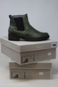 Three pairs of ladies boxed as new Tamaris Hayden Chelsea Boots in olive green (EU 38).