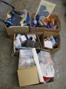 A quantity of miscellaneous items to include resistance band, water bottles and stationery.