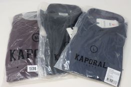 One men's as new Kaporal woven navy long sleeved shirt size L. One men's as new Kaporal woven