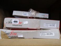 Two MP-723 ROM Adjustable Knee Braces and one MP-823 Knee Immobiliser - 45cm, all as new.