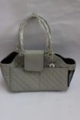 An as new Catwalk Dog Paris dog carrying bag in quilted grey (RRP £120) together with six Catwalk