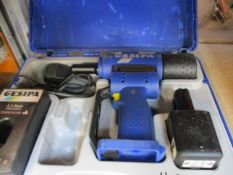 A pre-owned Gesipa rivet gun with battery, charger and case.