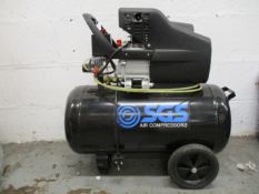 An SGS 50 litre Air Compressor SC50H with some minor damage.