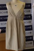 One pre owned Burberry London Mini Length Khaki Beige Sleeveless Summer dress size UK 8.