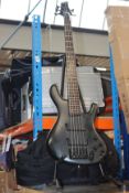 One pre-owned Ibanez EDB 605 5-String bass guitar in black.
