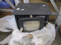 A Lincsfire Harmston cast iron wood burning stove.