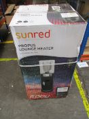 A boxed Sunred Propus Gas Lounge Heater in Grey.