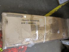 A boxed as new 10ft Sportspower Quad Lok trampoline and enclosure.