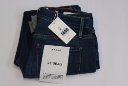 A pair of as new Frame Le Beau jeans in Burnside (Size 25).