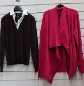 One as new Ralph Lauren fuchsia open cardigan size XXL. One as new Ralph Lauren knitted brown