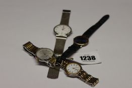 Four men's wrist watches to include Rotary, Pulsar, Riksdagen and Skagen.