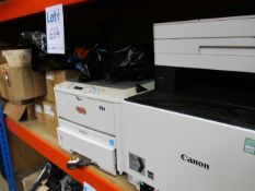 A quantity of as new and pre-owned printers and printer parts to include OKI, Ricoh and Canon.