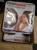 Six as new Stay Warm F903 Electric Under-blankets (Double, 140 x 150cm approximately).