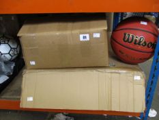 A collection of basketball related items to include: one Sure-Shot free standing basketball hoop