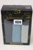 Three boxed as new Ted Baker 3 cotton stretch boxer gift sets (Size: Large).
