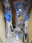 Seventeen assorted as new Silverline shovels/spades.