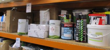 A quantity of assorted household DIY products to include Dentstone Plaster, Johnston's Acrylic