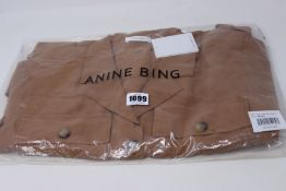 One as new Anine Bing Kaiden Belted Utility Dress In Brown size M (A-02-1009-250).