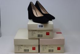 Three pairs of as new HÖGL 0-18 5002 court shoes (UK 3, 5.5, 6 - RRP £47 each).