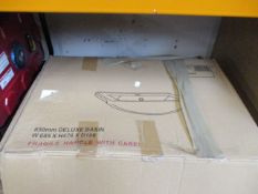 One boxed Deluxe basin white (Model: NBC103).