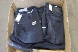 Ten pairs of ladies as new G Raw jeans in various styles, colours and sizes, some have security tags