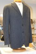 One men's pre owned Armani dark grey with black squared stitching blazer (size unknown. 