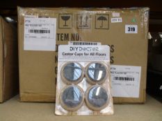 A quantity of boxed as new DIY Doctor Castor Cups for All Floors (Four pack, felt based, 60mm,