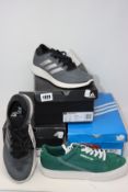 Two pairs of as new Adidas Edge Flex trainers (UK 8) together with a pair of Adidas Continental 80