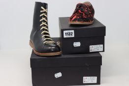 One as new Chapter 2 Jackdaw black boots size 33. One as new Chapter 2 Swift pink leo shoes size