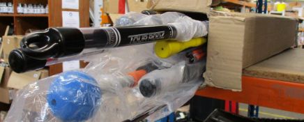 A collection of assorted golf related training equipment to include: one impact slot trainer,