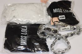 One as new Miss Lola white crop top size S. One as new Miss Lola Gisele belt. One as new Miss Lola
