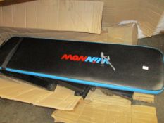 One boxed Winnow folding adjustable weightlifting bench with dip station.