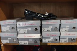 Eight pairs of as new Ros Hommerson Teddi low heeled shoe (Colour: 5 x black patent, 1 x black