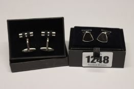 One pre-owned Massimo Dutti cufflinks. One pre-owned Martin & Co shirt cufflinks.