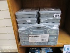 Eight Fixman 433317 High Tensile Bolts Pack (145 pieces) and five Fixman 110674 Machine Screws