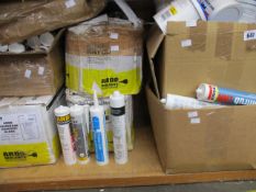 A quantity of miscellaneous silicones/adhesives and related items.