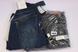 A pair of women's as new G-Star G Raw Midge zip mid skinny size 34/36 and a pair of men's as new