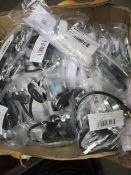 A quantity of as new lockable window restrictors in black and white (Approximately 25).